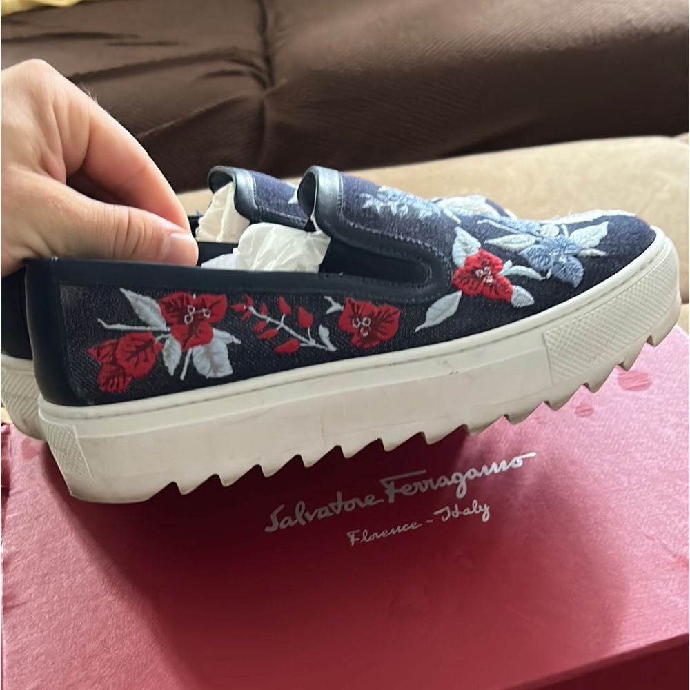 Salvator Ferragamo Egla Denim Shoes